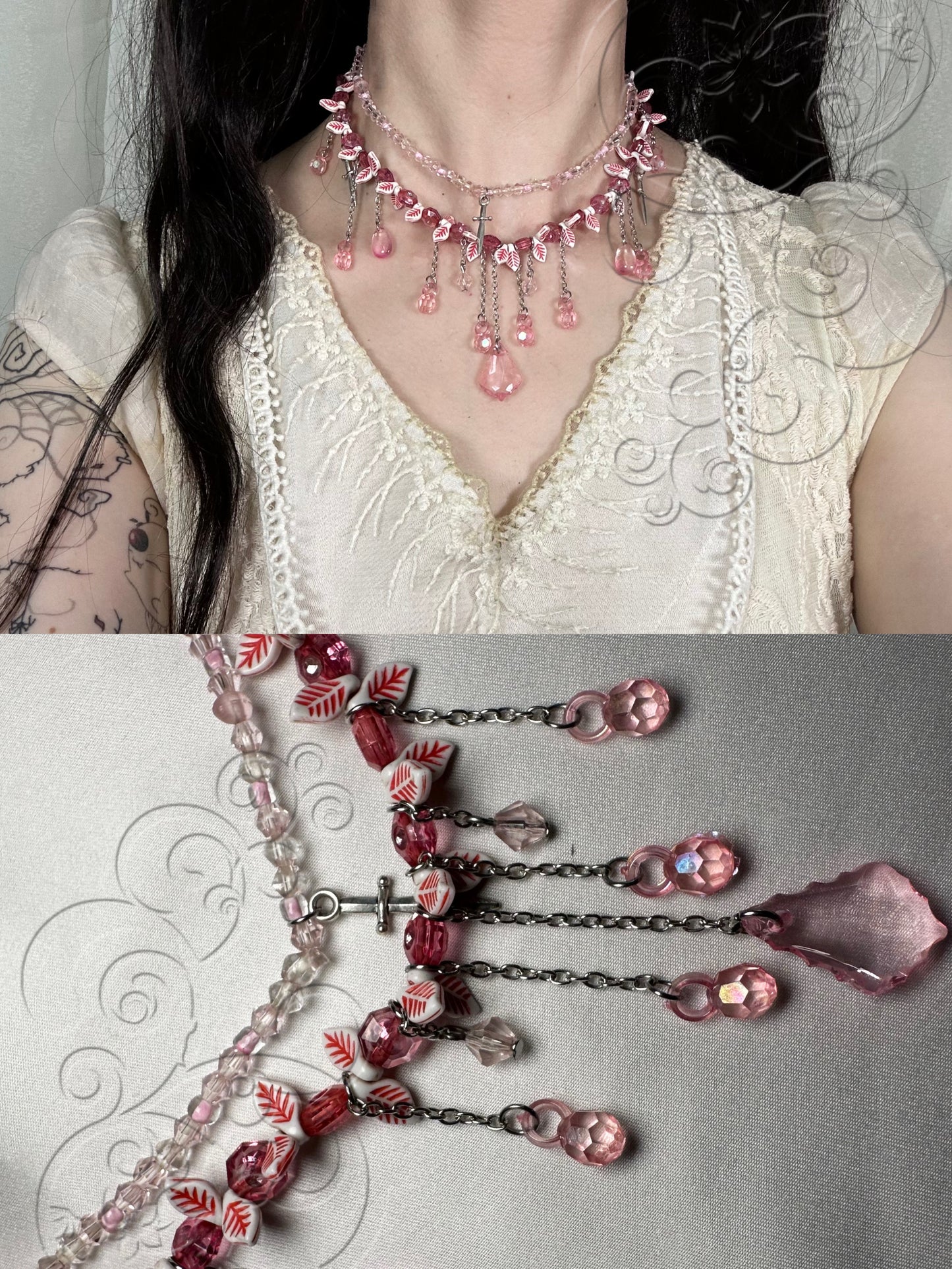 Collier “Pink moss”
