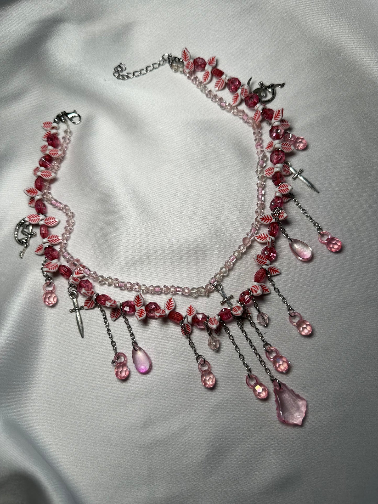 Collier “Pink moss”