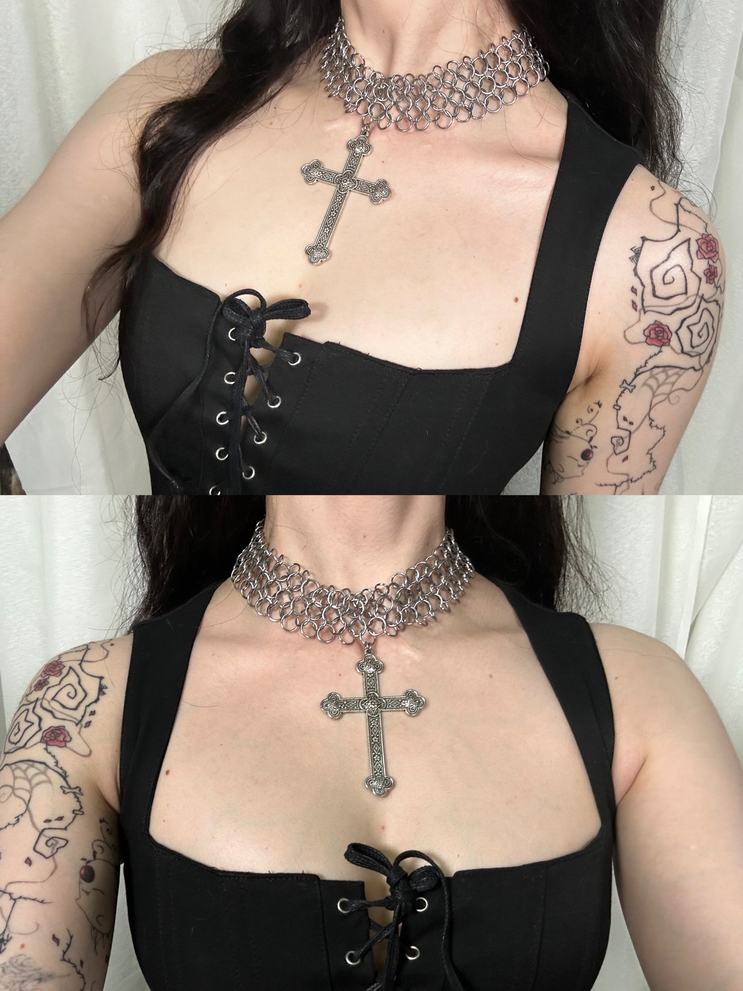 Chocker croix cotte de maille