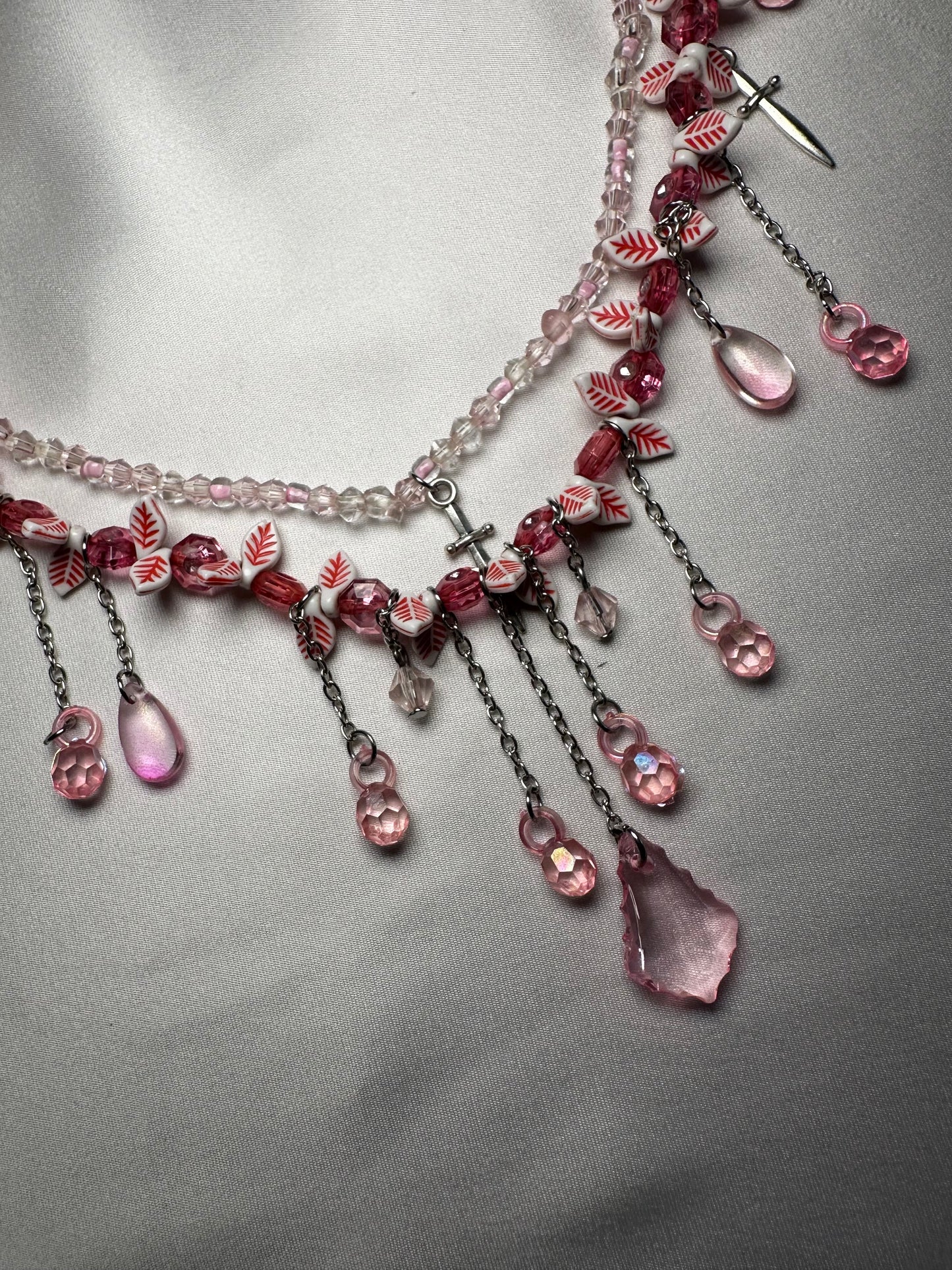 Collier “Pink moss”